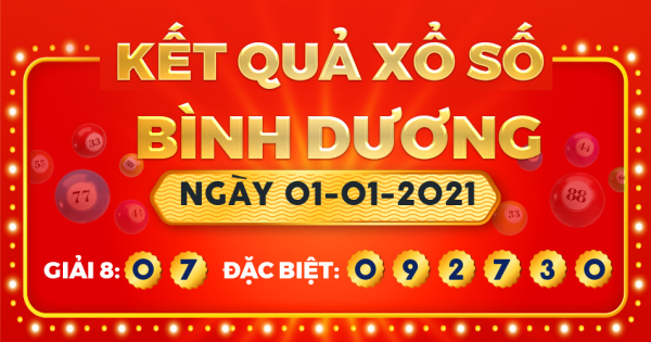Kết quả xổ số Bình Dương ngày 1/1/2021