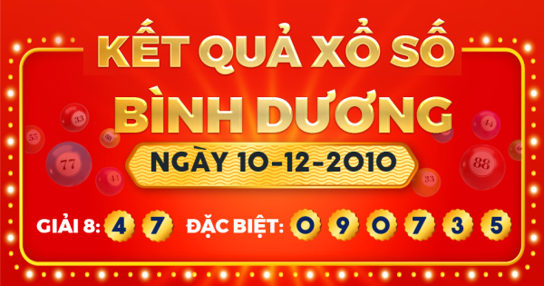 Kết quả xổ số Bình Dương ngày 10/12/2010