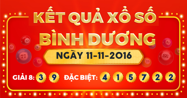 Kết quả xổ số Bình Dương ngày 11/11/2016