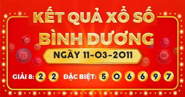 Kết quả xổ số Bình Dương ngày 11/3/2011