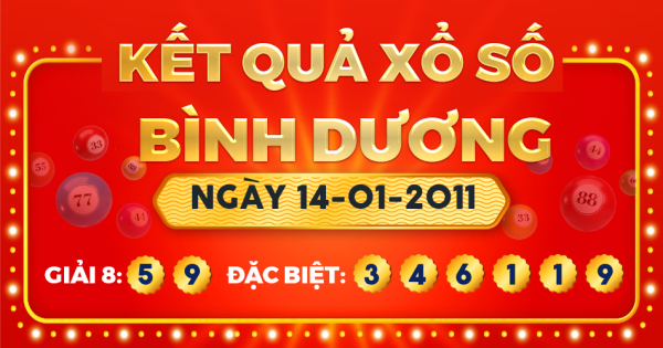 Kết quả xổ số Bình Dương ngày 14/1/2011