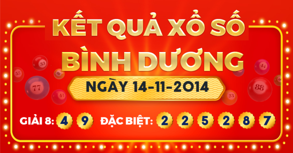 Kết quả xổ số Bình Dương ngày 14/11/2014