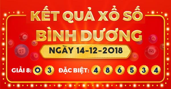 Kết quả xổ số Bình Dương ngày 14/12/2018