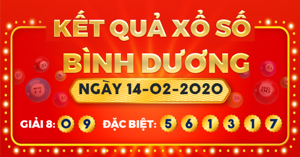 Kết quả xổ số Bình Dương ngày 14/2/2020