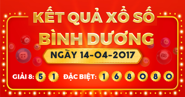 Kết quả xổ số Bình Dương ngày 14/4/2017
