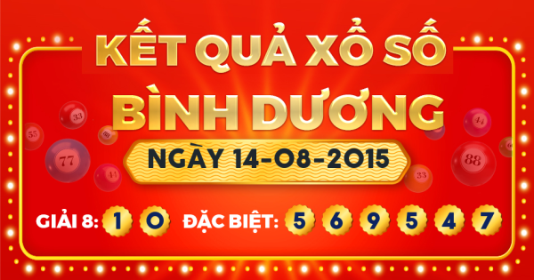 Kết quả xổ số Bình Dương ngày 14/8/2015