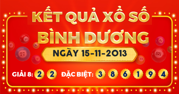 Kết quả xổ số Bình Dương ngày 15/11/2013