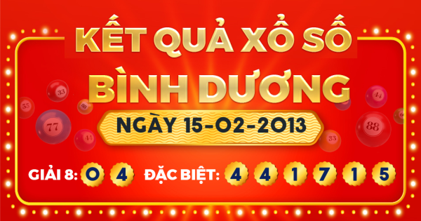 Kết quả xổ số Bình Dương ngày 15/2/2013