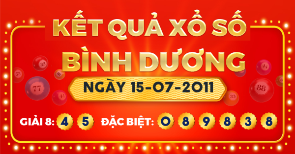 Kết quả xổ số Bình Dương ngày 15/7/2011