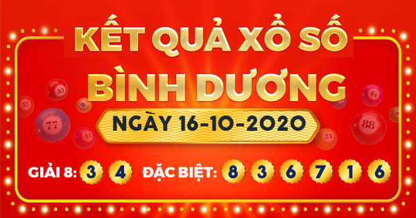 Kết quả xổ số Bình Dương ngày 16/10/2020