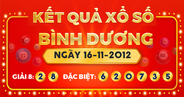 Kết quả xổ số Bình Dương ngày 16/11/2012
