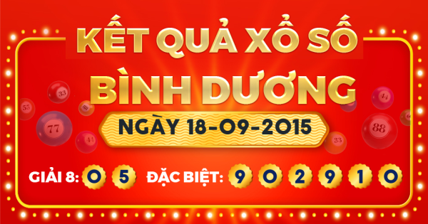 Kết quả xổ số Bình Dương ngày 18/9/2015