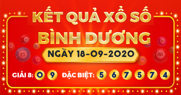 Kết quả xổ số Bình Dương ngày 18/9/2020