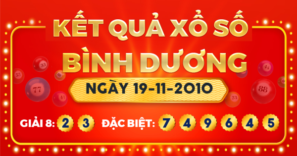 Kết quả xổ số Bình Dương ngày 19/11/2010