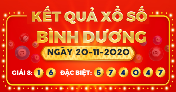 Kết quả xổ số Bình Dương ngày 20/11/2020