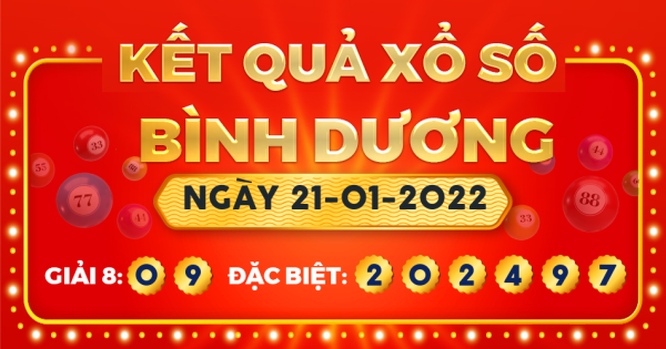 Kết quả xổ số Bình Dương ngày 21/1/2022