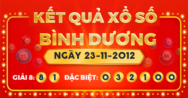Kết quả xổ số Bình Dương ngày 23/11/2012