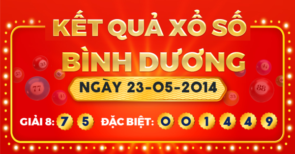 Kết quả xổ số Bình Dương ngày 23/5/2014