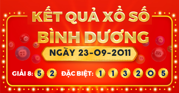 Kết quả xổ số Bình Dương ngày 23/9/2011