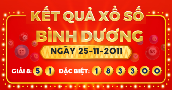 Kết quả xổ số Bình Dương ngày 25/11/2011
