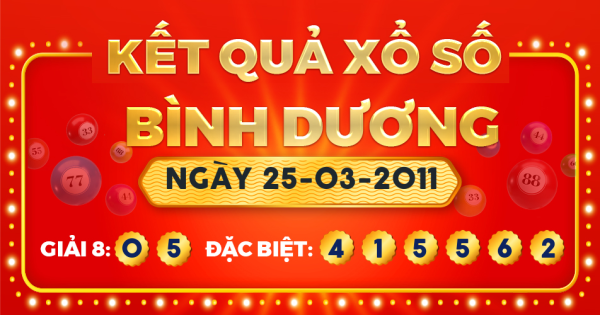 Kết quả xổ số Bình Dương ngày 25/3/2011