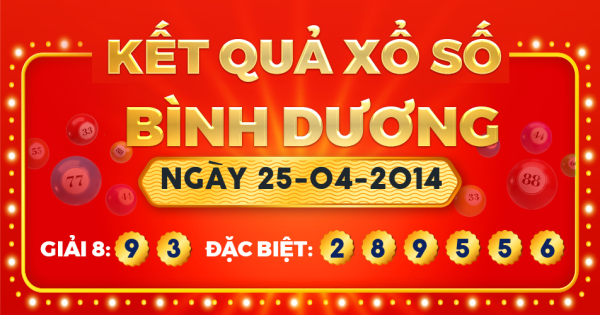 Kết quả xổ số Bình Dương ngày 25/4/2014