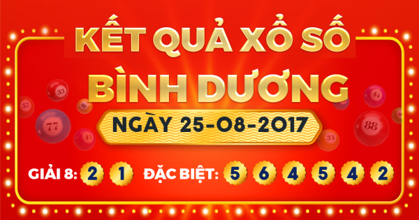Kết quả xổ số Bình Dương ngày 25/8/2017