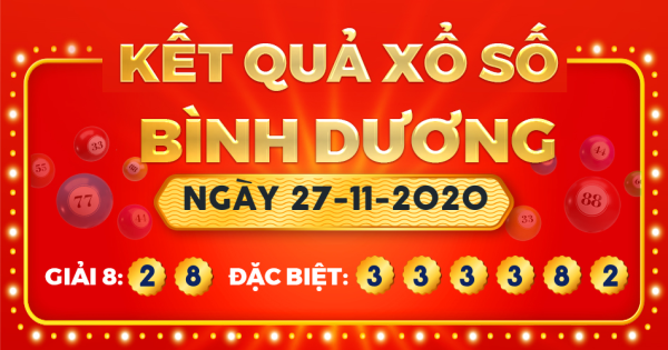 Kết quả xổ số Bình Dương ngày 27/11/2020