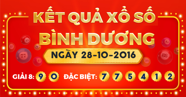 Kết quả xổ số Bình Dương ngày 28/10/2016