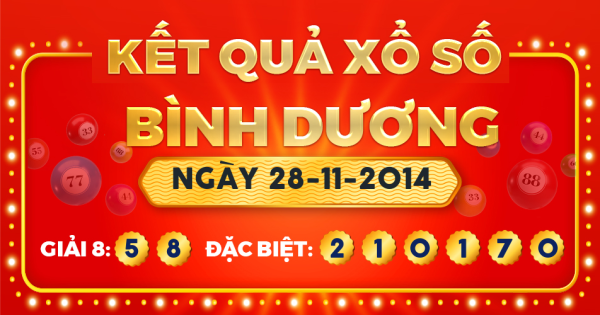 Kết quả xổ số Bình Dương ngày 28/11/2014