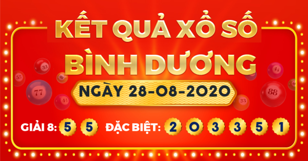Kết quả xổ số Bình Dương ngày 28/8/2020