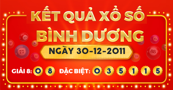 Kết quả xổ số Bình Dương ngày 30/12/2011