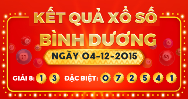 Kết quả xổ số Bình Dương ngày 4/12/2015