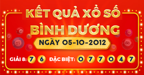 Kết quả xổ số Bình Dương ngày 5/10/2012