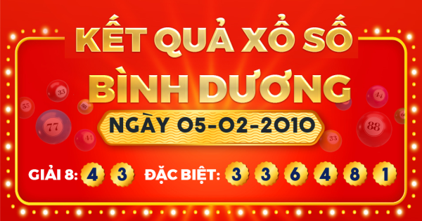 Kết quả xổ số Bình Dương ngày 5/2/2010