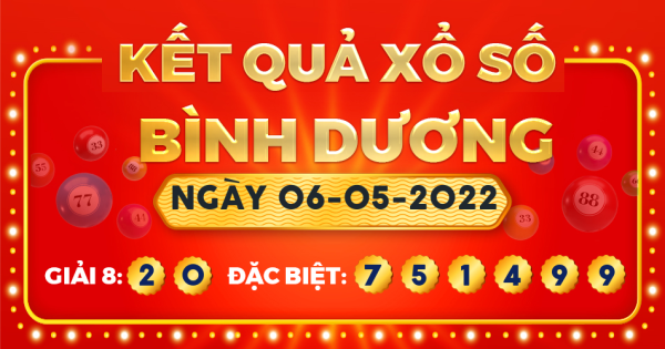 Kết quả xổ số Bình Dương ngày 6/5/2022