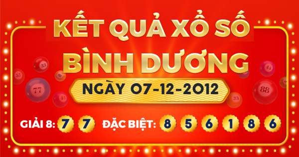 Kết quả xổ số Bình Dương ngày 7/12/2012