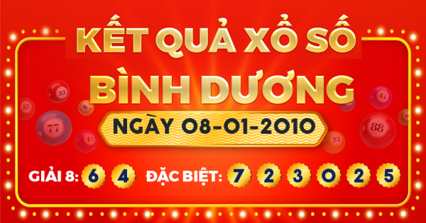 Kết quả xổ số Bình Dương ngày 8/1/2010