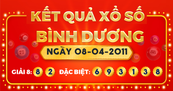 Kết quả xổ số Bình Dương ngày 8/4/2011