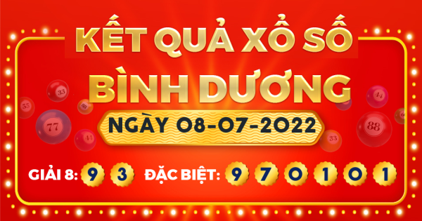 Kết quả xổ số Bình Dương ngày 8/7/2022