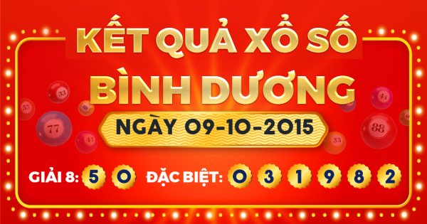 Kết quả xổ số Bình Dương ngày 9/10/2015