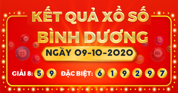 Kết quả xổ số Bình Dương ngày 9/10/2020