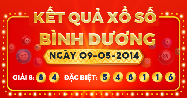 Kết quả xổ số Bình Dương ngày 9/5/2014